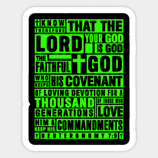 Deuteronomy 7:9 The Faithful God Who Keeps His Covenant Sticker